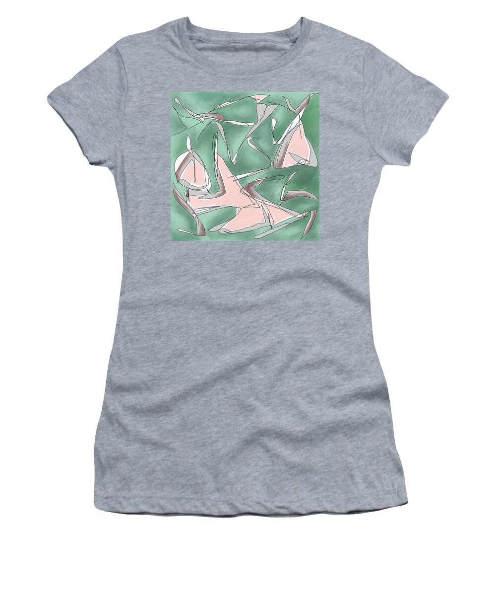Abstract Women's T-Shirt featuring the digital art Daddy's Little Gull by Laureen Murtha Menzl