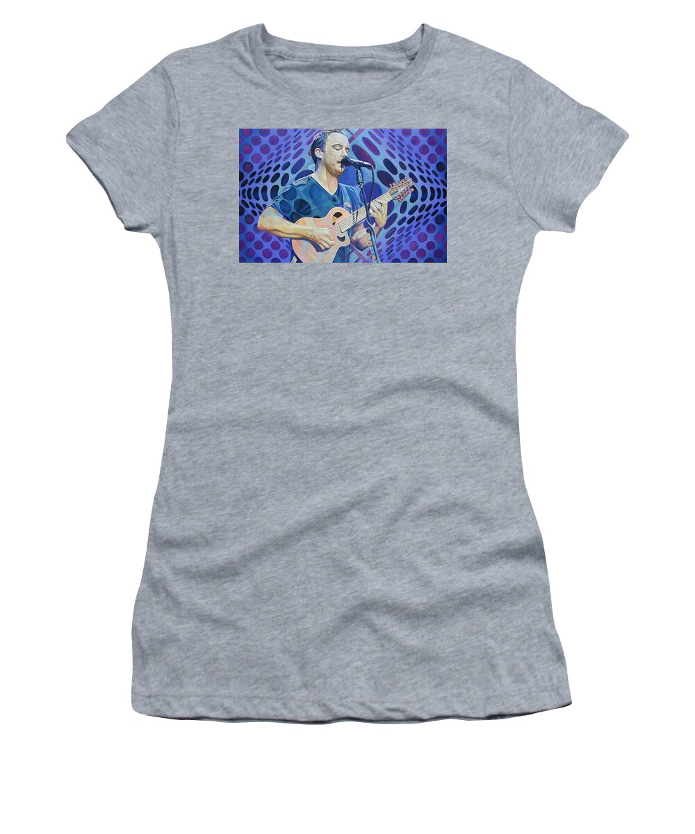 Dave Matthews Women's T-Shirt featuring the drawing Dave Matthews-Op Art Series by Joshua Morton