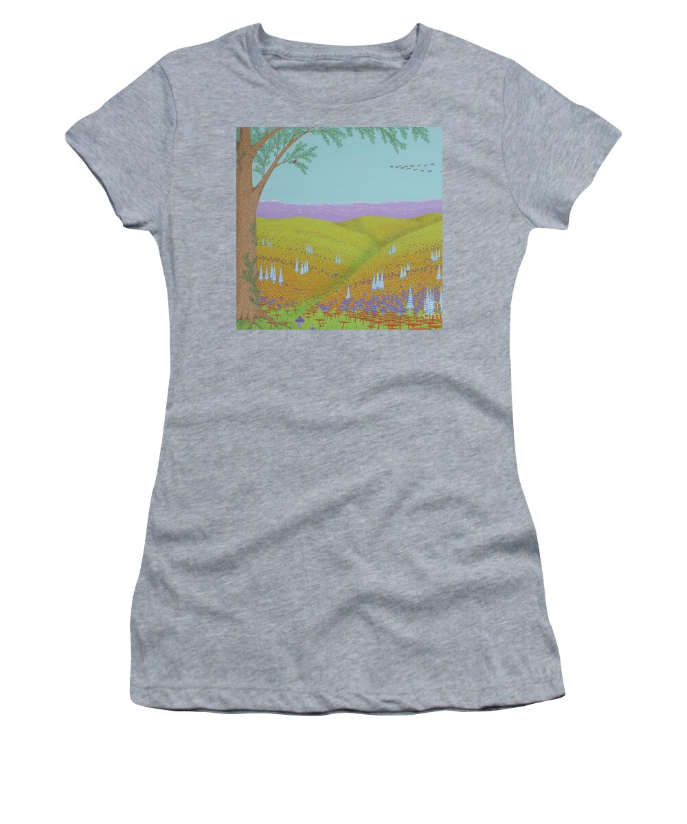 Day Women's T-Shirt featuring the painting Day Dreamin' - Earth Day by Doug Miller