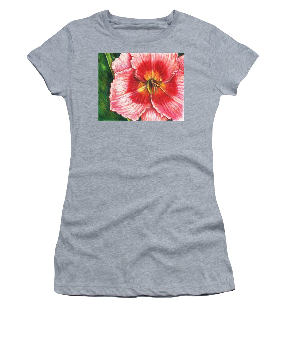 Daylily Women's T-Shirt featuring the painting Daylily Delight by Shana Rowe Jackson