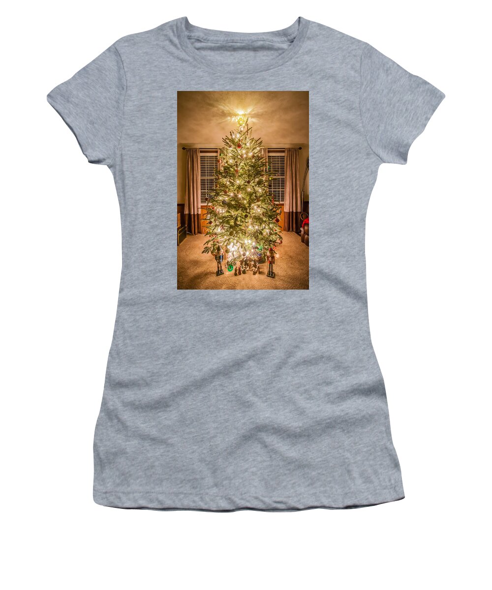 christmas Decoration Women's T-Shirt featuring the photograph Decorated Christmas Tree by Alex Grichenko