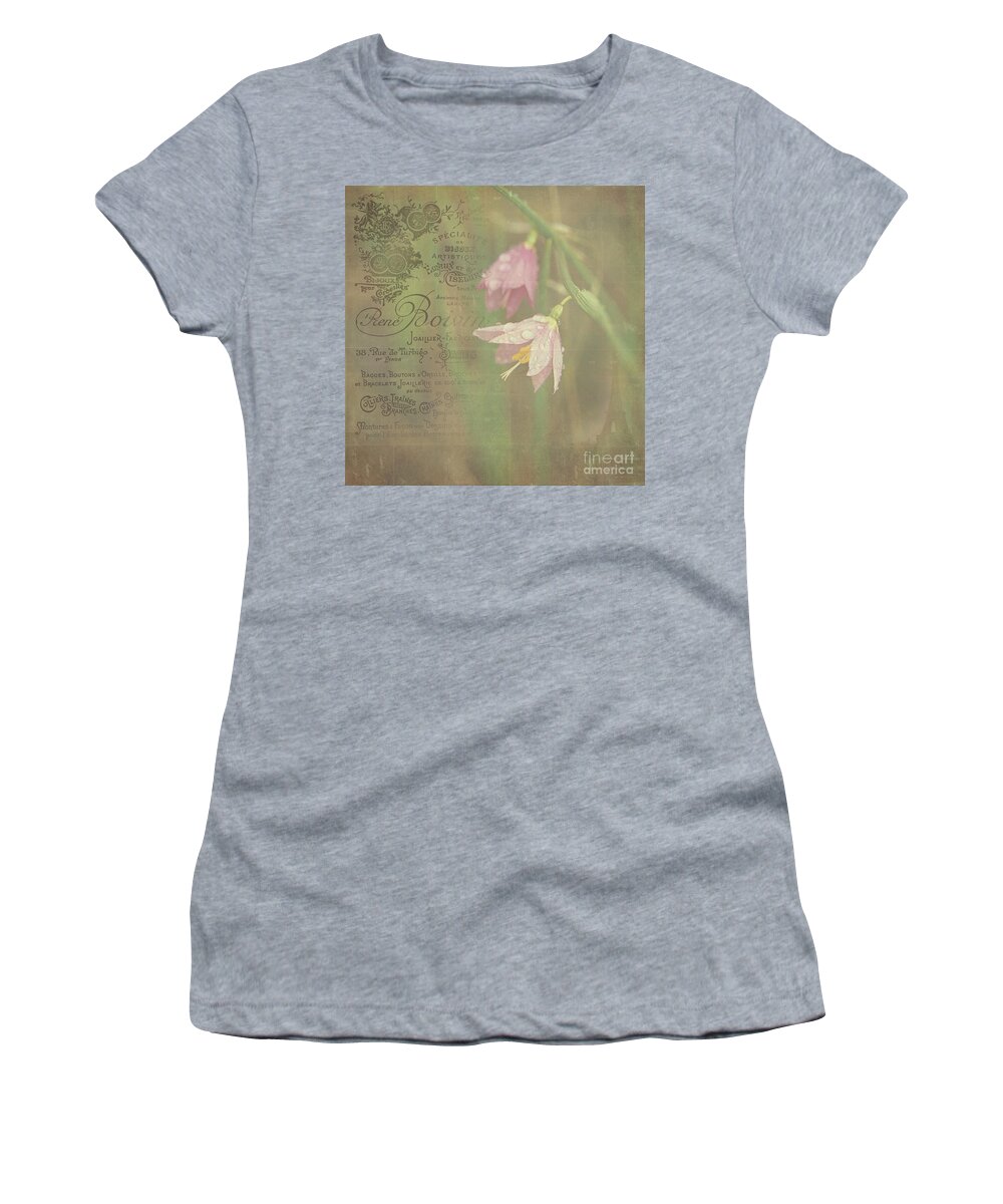 Pink Wildflowers Women's T-Shirt featuring the photograph Delicate Blooms by Sharon Elliott