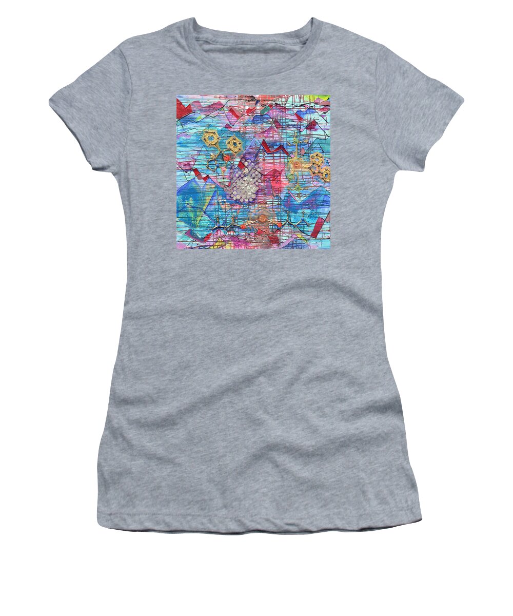 Chemistry Women's T-Shirt featuring the painting Density of States by Regina Valluzzi