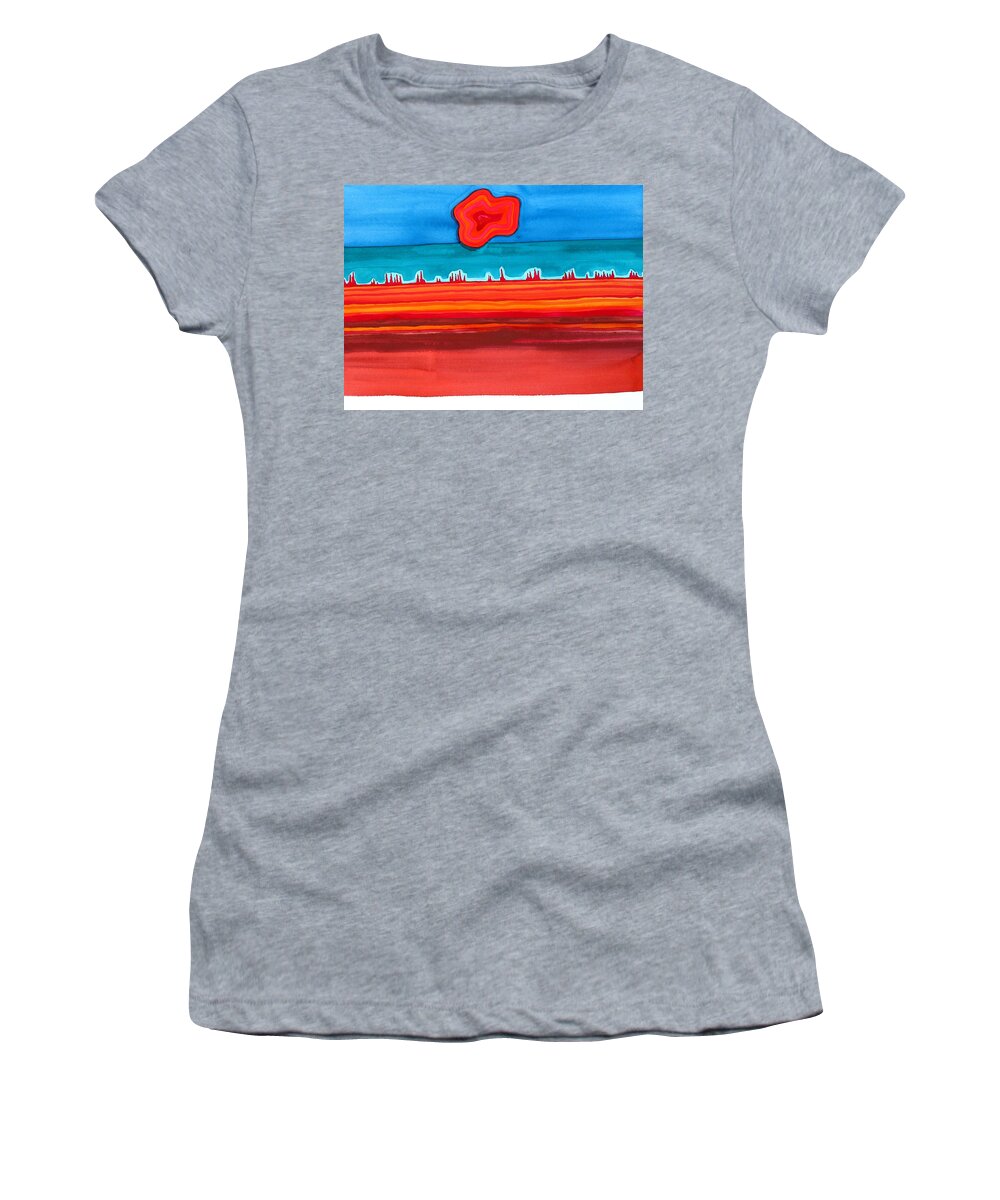 Painting Women's T-Shirt featuring the painting Desert Cities original painting SOLD by Sol Luckman