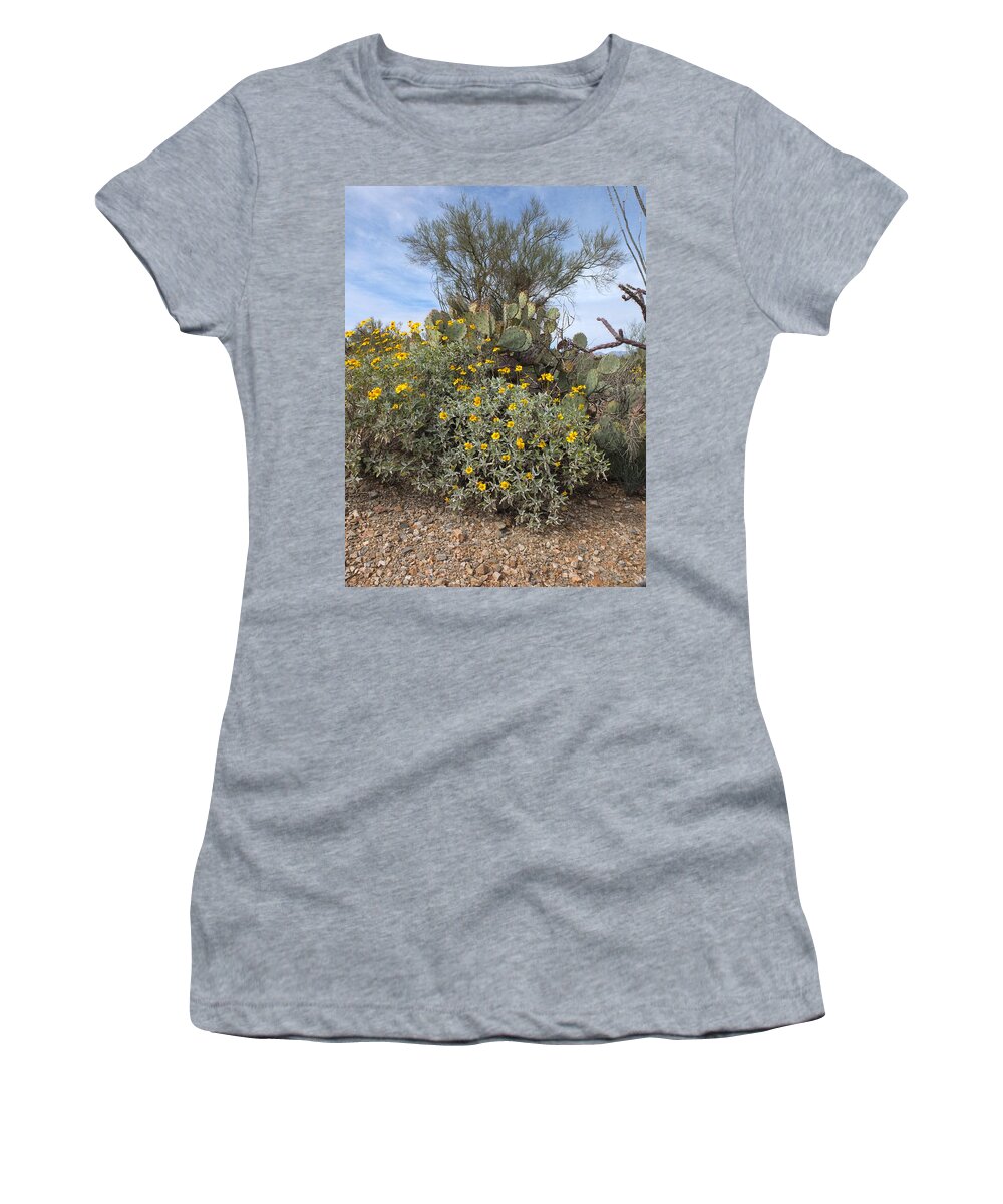 Flowers Women's T-Shirt featuring the photograph Desert Flowers by Michael McGowan