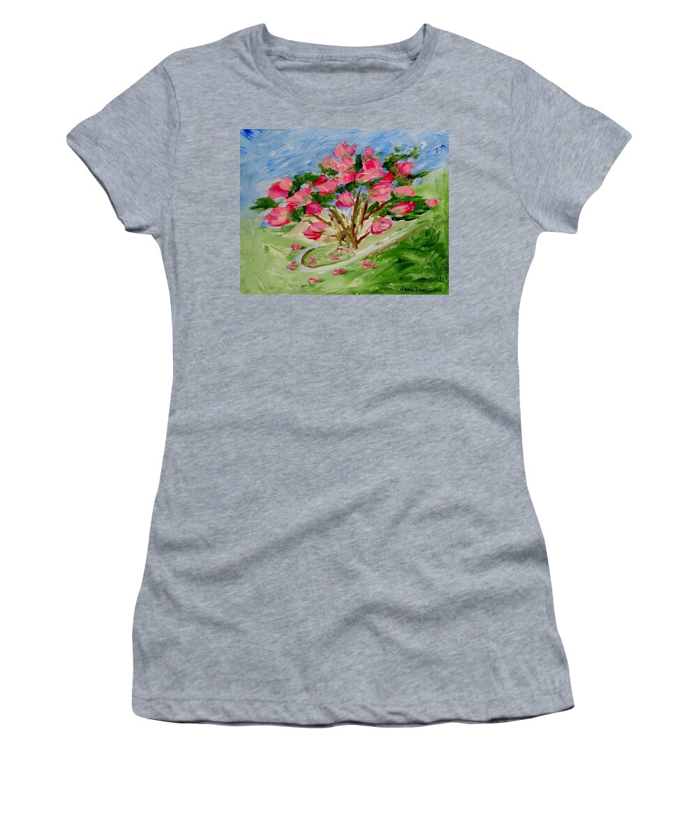Desert Rose Women's T-Shirt featuring the painting Desert Rose Abstract by Jamie Frier