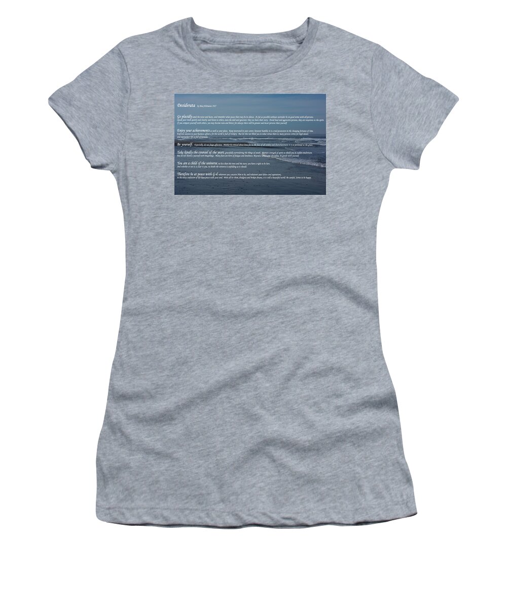 Desiderata Women's T-Shirt featuring the photograph Desiderata by Tikvah's Hope