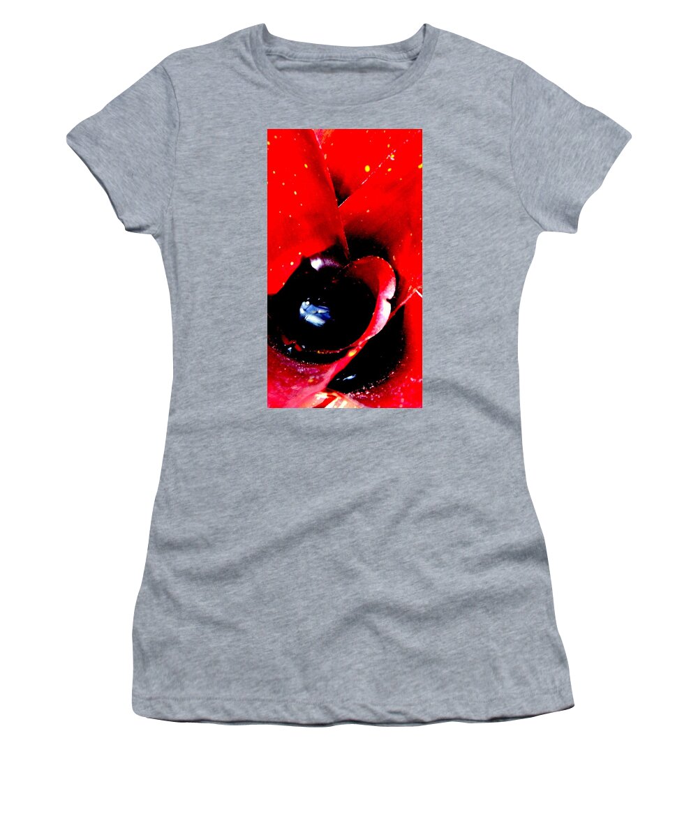 Bromeliad Women's T-Shirt featuring the photograph Devilish Eye of the Bromeliad by Antonia Citrino