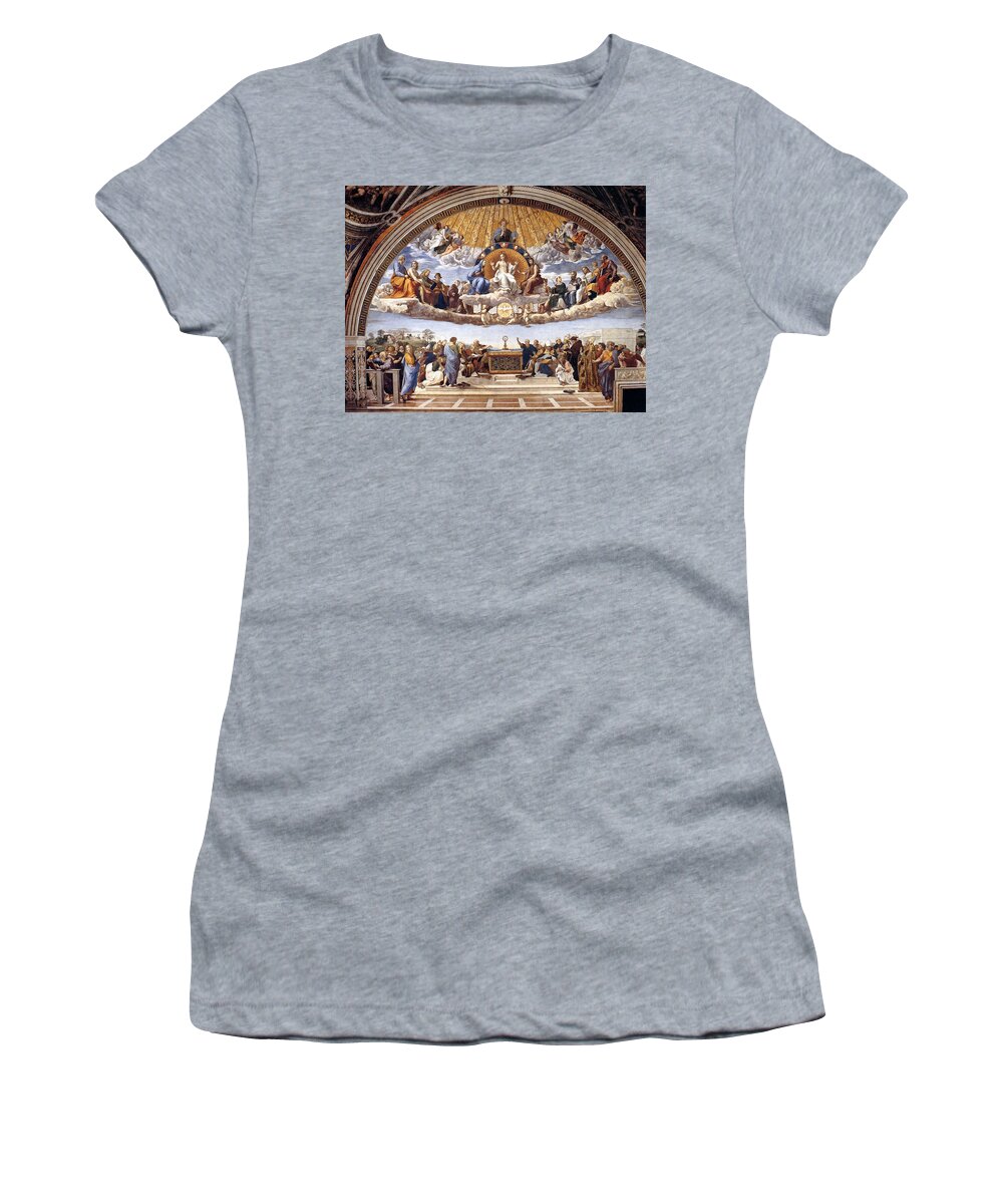 Vatican Women's T-Shirt featuring the painting Disputation of the Eucharist by Raphael