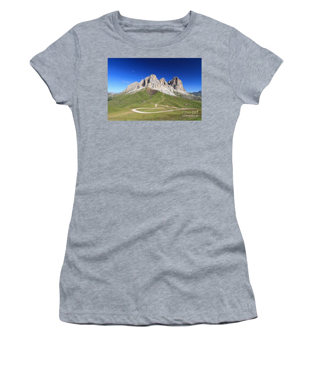 Alpine Women's T-Shirt featuring the photograph Dolomiti - Sassolungo mount by Antonio Scarpi