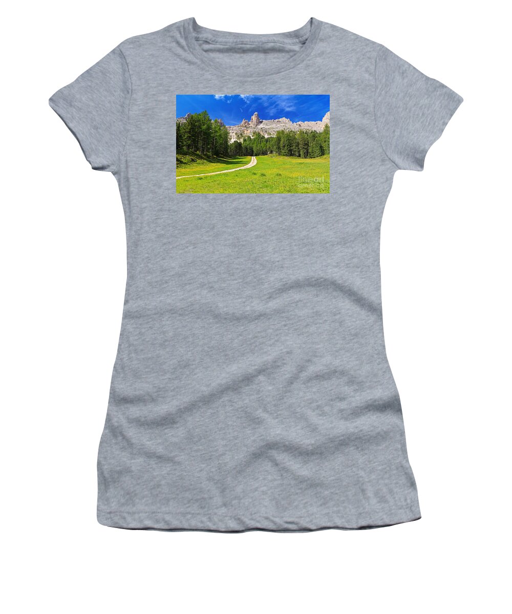 Summer Women's T-Shirt featuring the photograph Dolomiti - Vaiolet valley by Antonio Scarpi