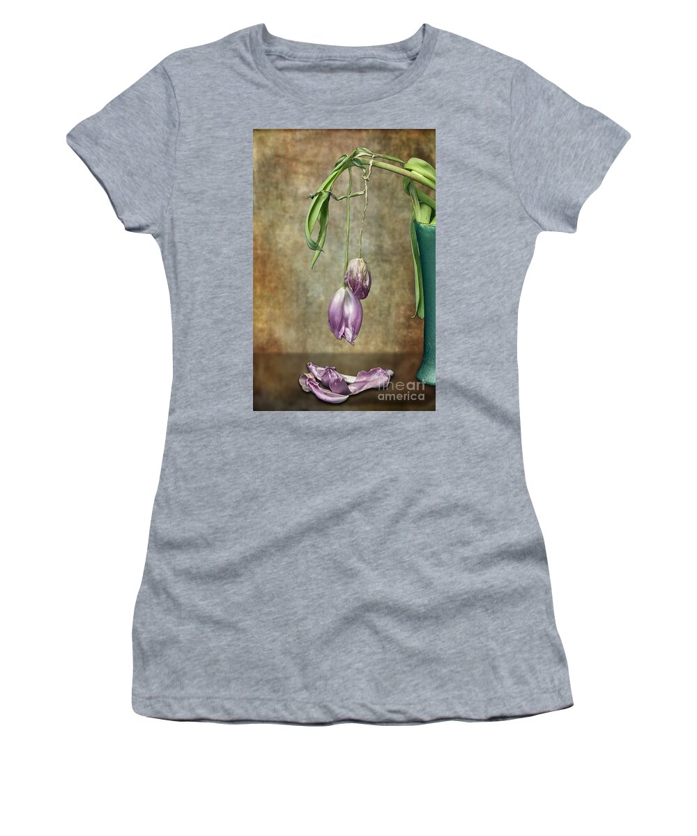 Tulip Women's T-Shirt featuring the photograph Done For by Shirley Mangini