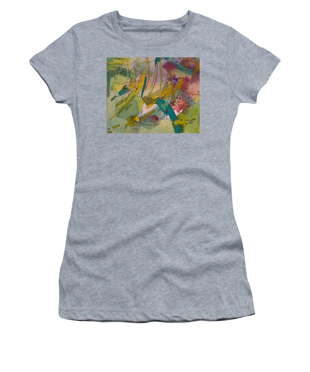 Doodle Women's T-Shirt featuring the painting Doodles with Abstraction by Terry Holliday