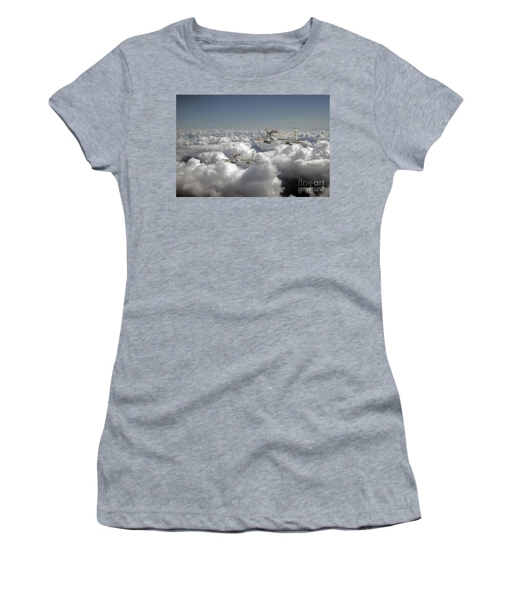 Douglas Skyraider Women's T-Shirt featuring the digital art Douglas Skyraider by Airpower Art