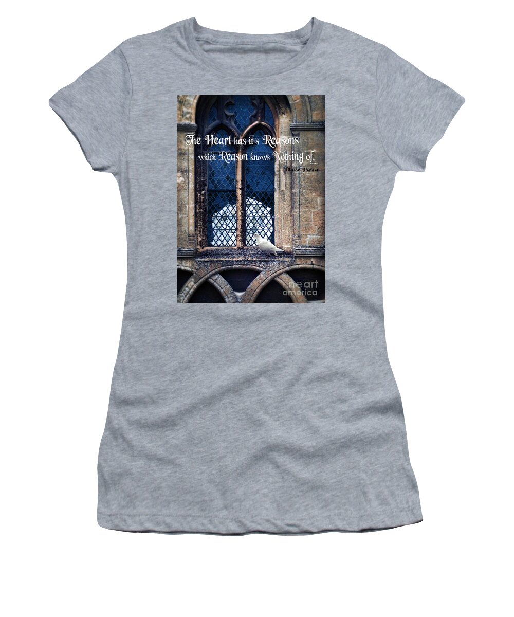 Window Women's T-Shirt featuring the photograph Dove on Windowsill by Jill Battaglia