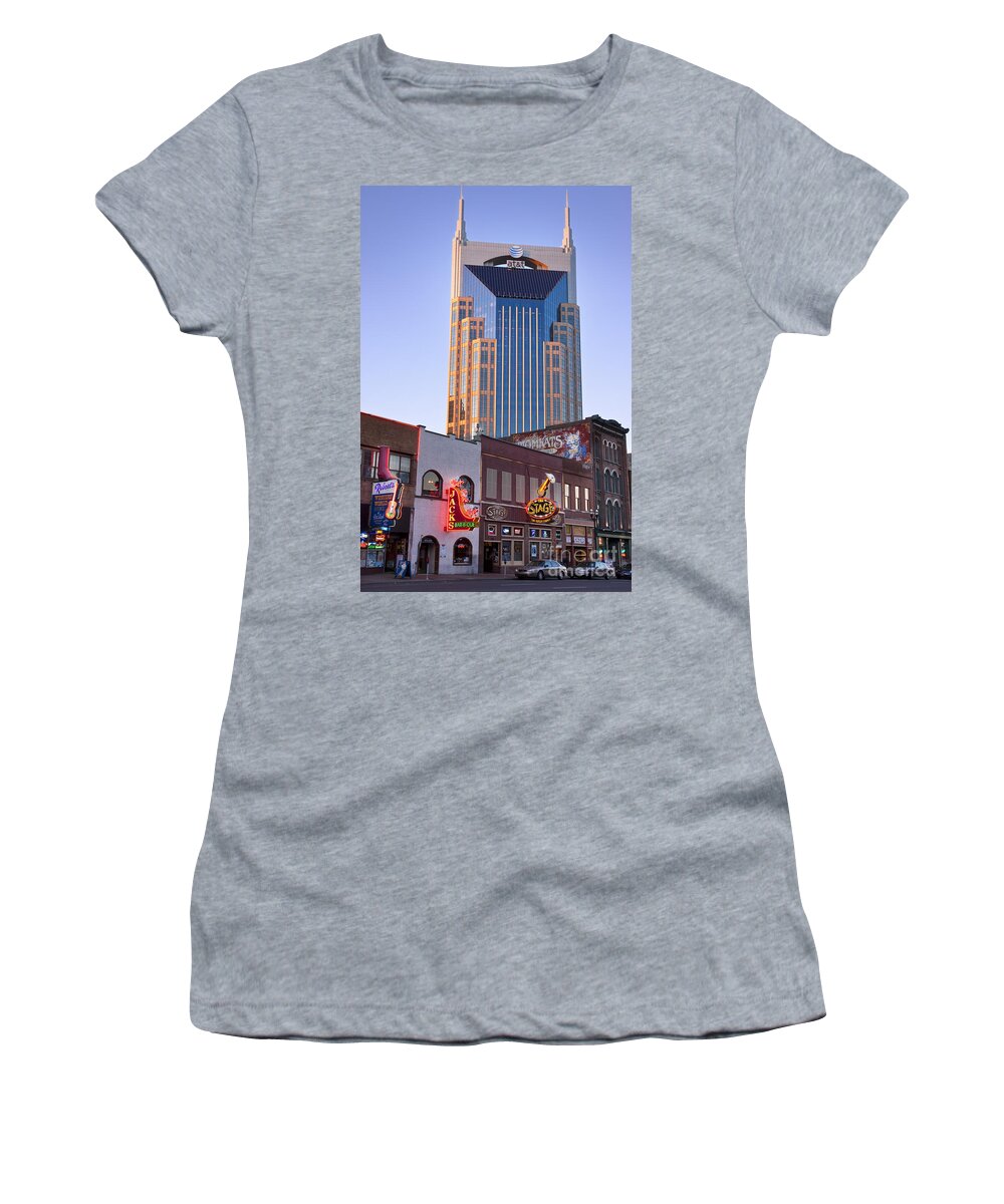 At&t Women's T-Shirt featuring the photograph Downtown Nashville by Brian Jannsen