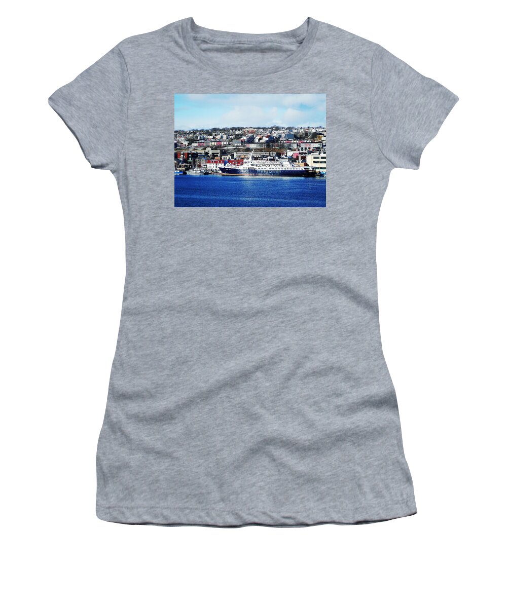 Downtown Women's T-Shirt featuring the photograph Downtown of St. John's by Zinvolle Art