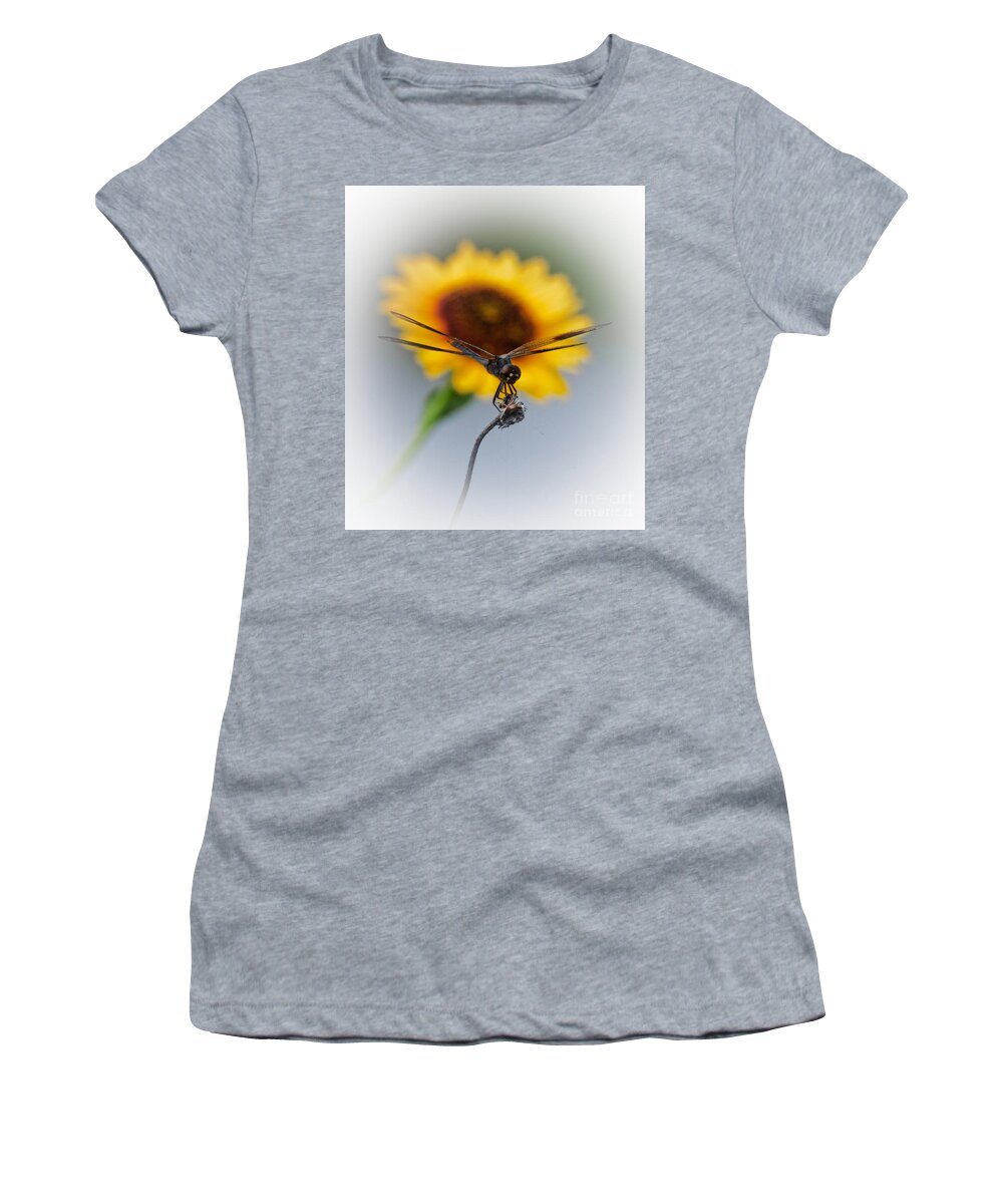 Animal Women's T-Shirt featuring the photograph Dragonfly On Yellow by Robert Frederick