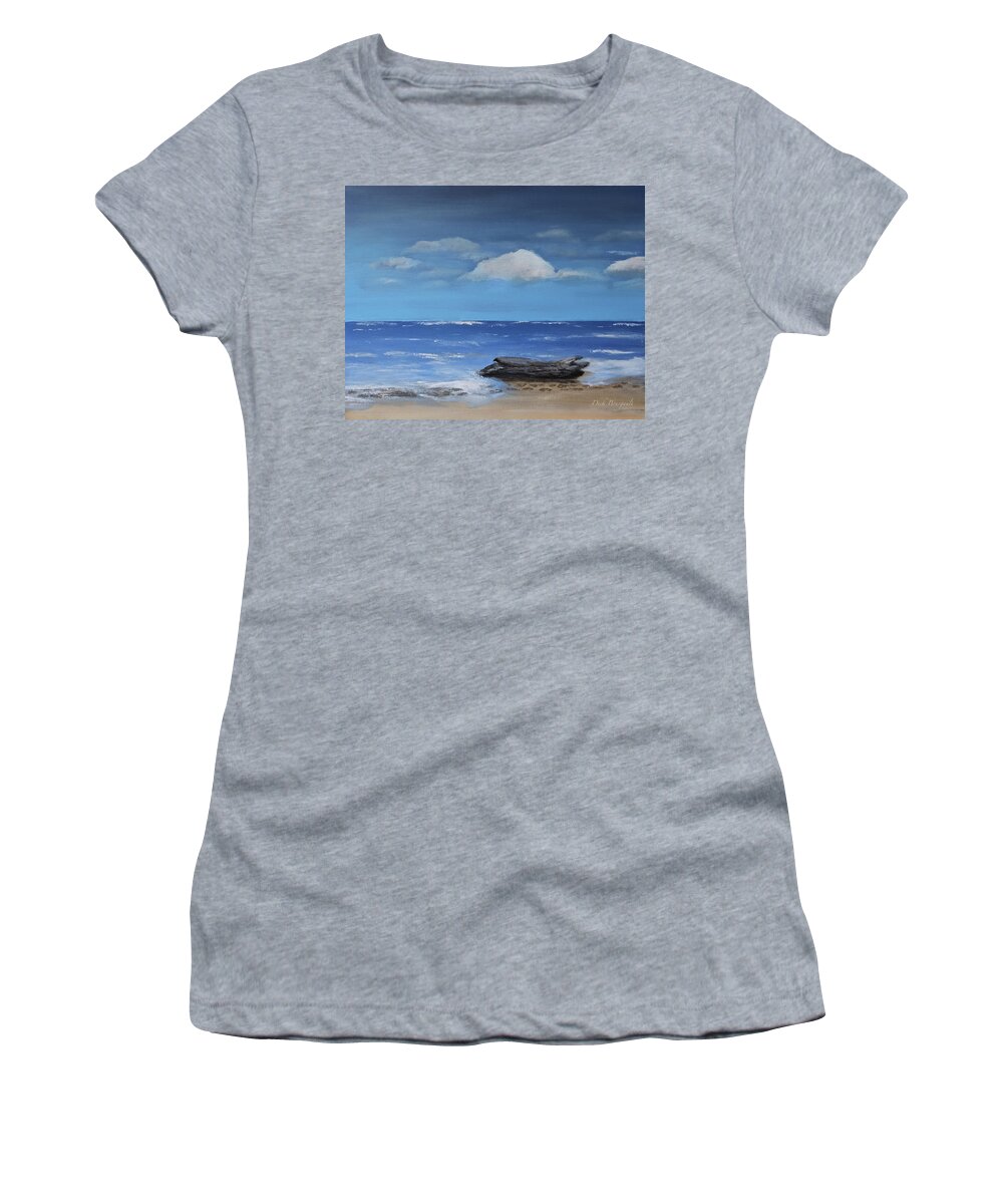 Sea Women's T-Shirt featuring the painting Driftwood by Dick Bourgault