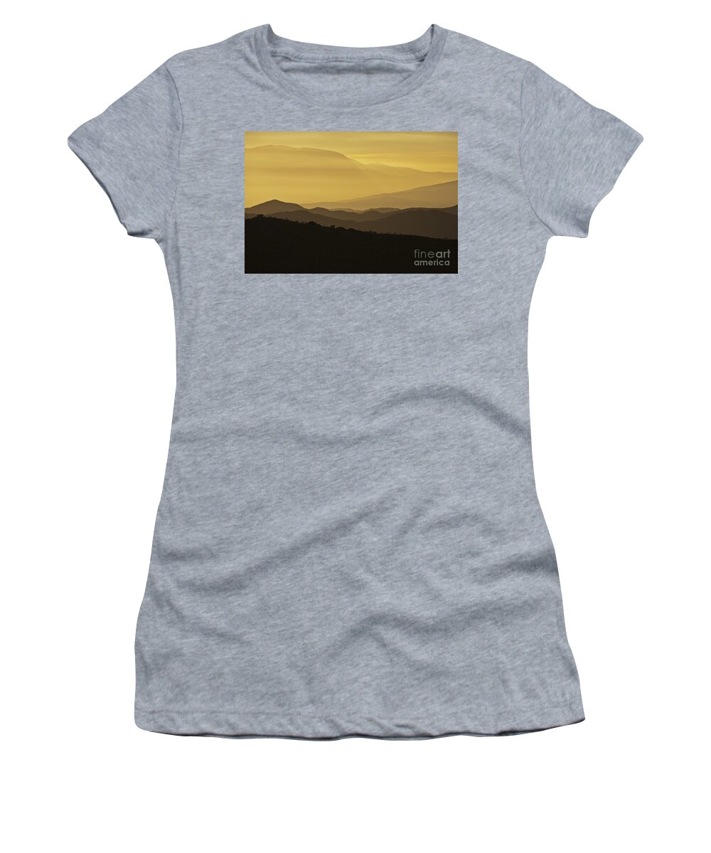 Landscape Women's T-Shirt featuring the photograph Dusk Over the Spanish Hills of Andalusia by Heiko Koehrer-Wagner