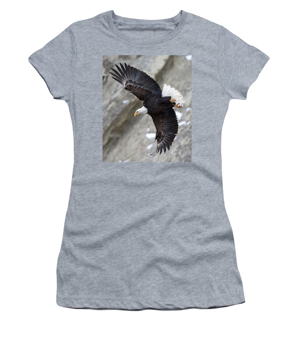 Bald Eagle Women's T-Shirt featuring the photograph Eagle Takeoff Illustration by Max Waugh