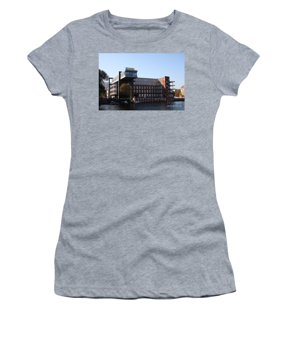 Spree Women's T-Shirt featuring the photograph East Harbor - Berlin by Christiane Schulze Art And Photography