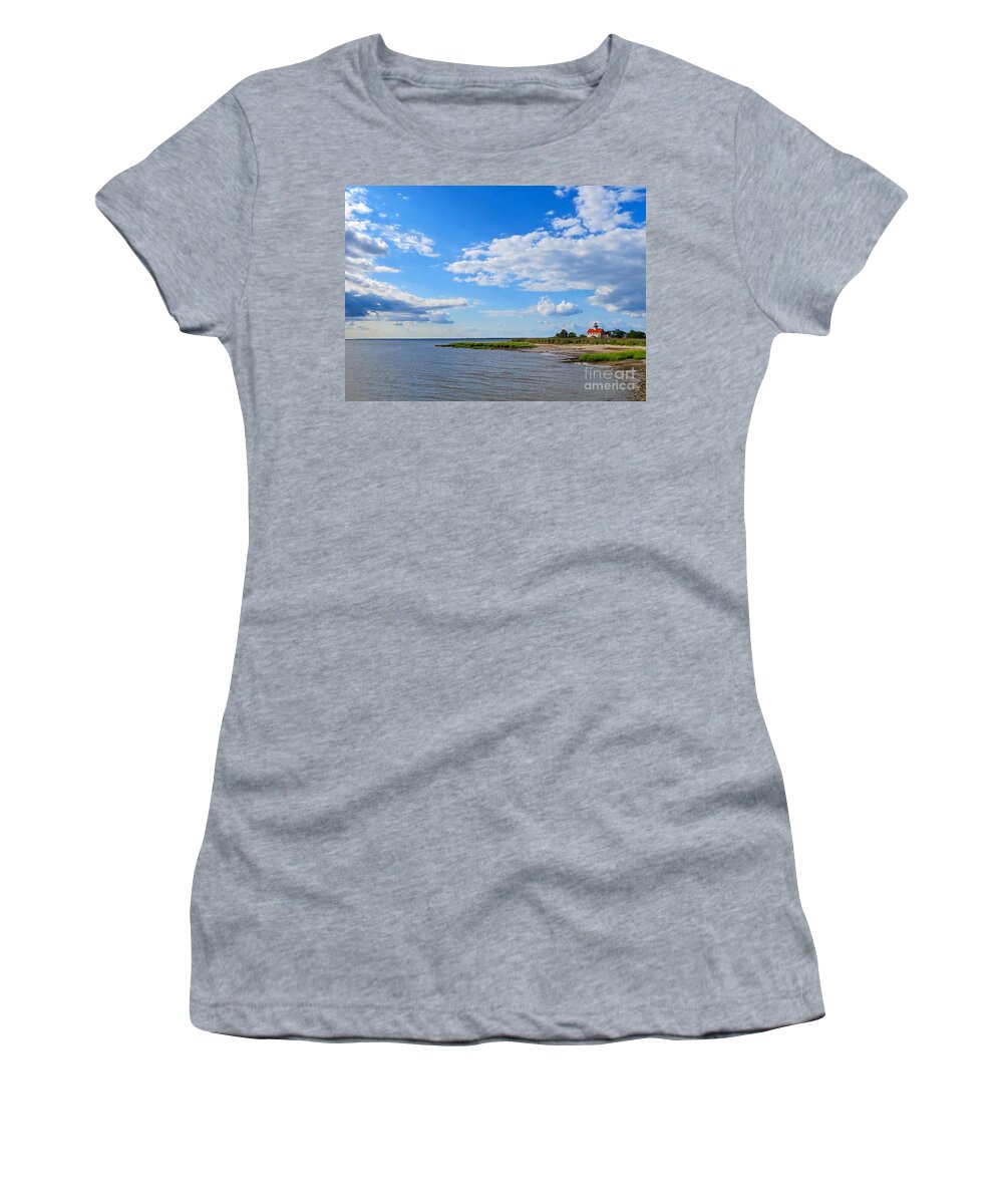 East Point Lighthouse Women's T-Shirt featuring the photograph East Point by Nancy Patterson