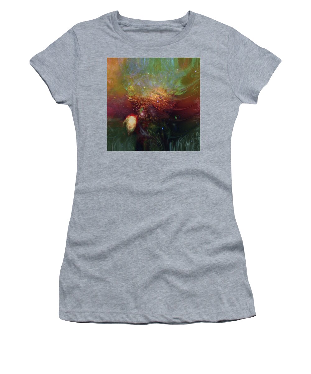 Echoes Women's T-Shirt featuring the digital art Echoes by Linda Sannuti