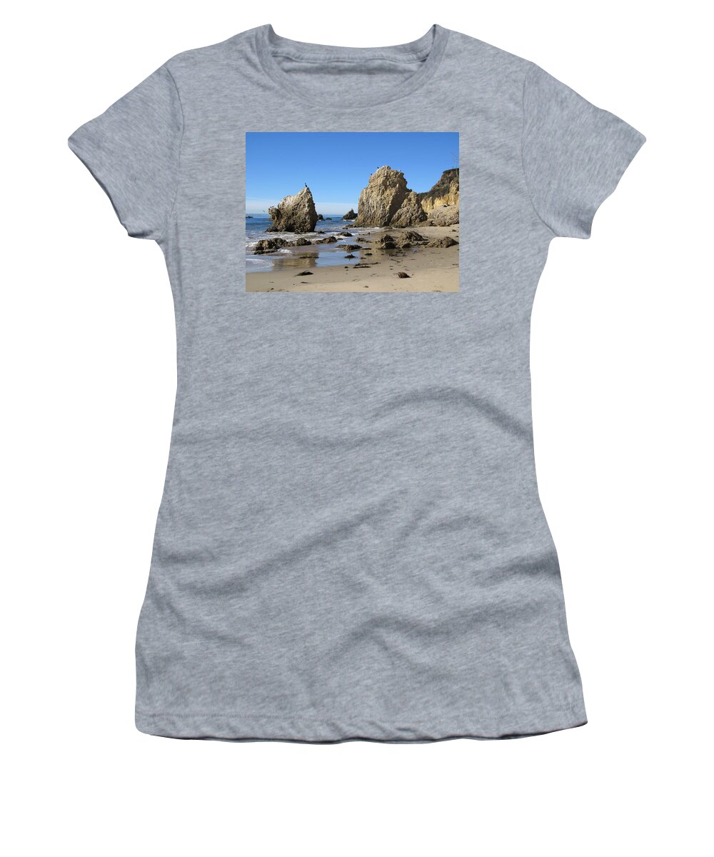 El Matador Women's T-Shirt featuring the photograph El Matador Beach by Helaine Cummins