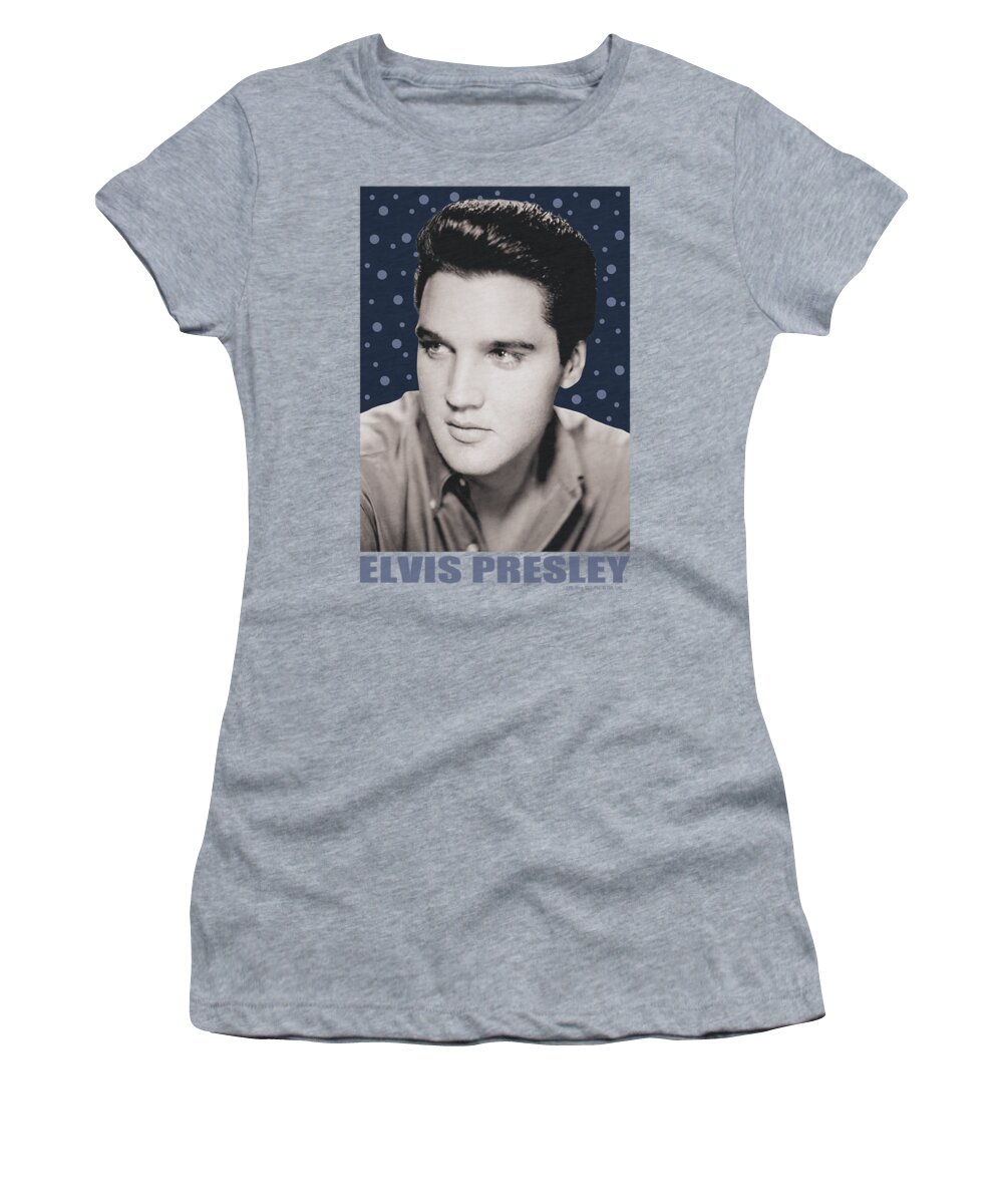 Elvis Women's T-Shirt featuring the digital art Elvis - Blue Sparkle by Brand A