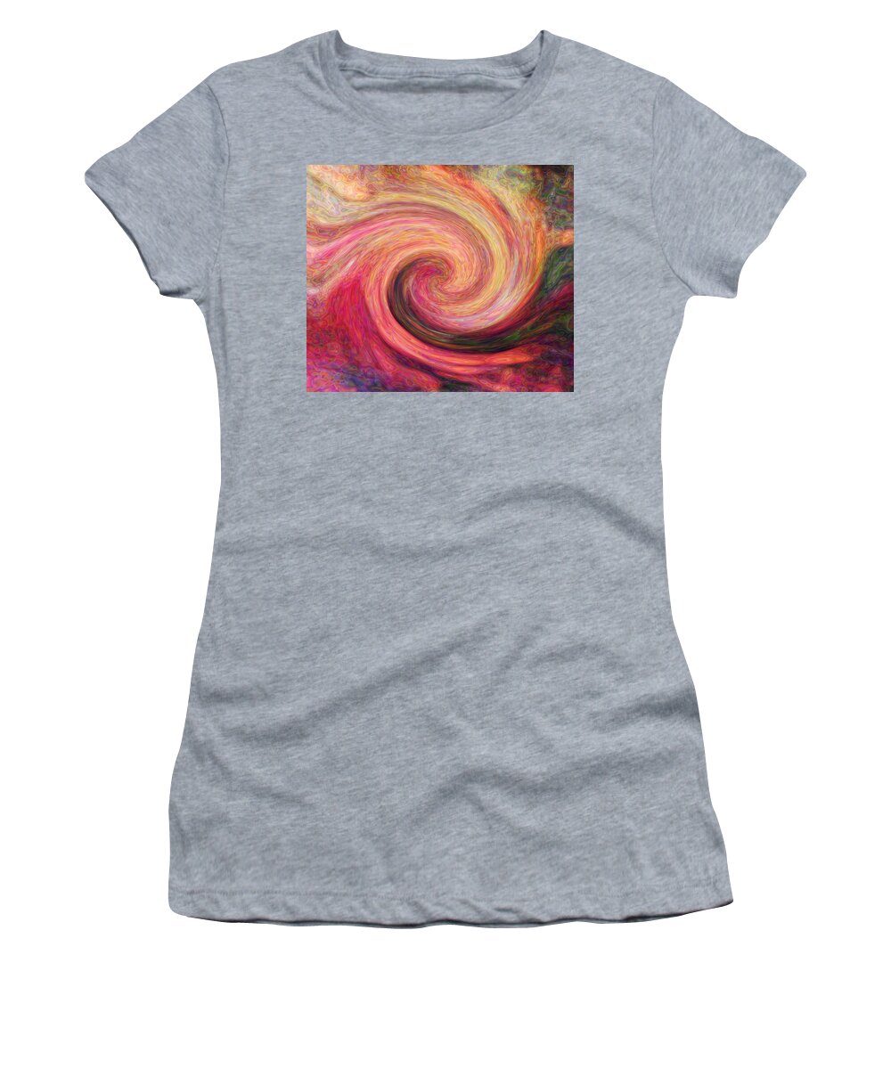 Swirl Women's T-Shirt featuring the digital art Enamel twist by Lilia S