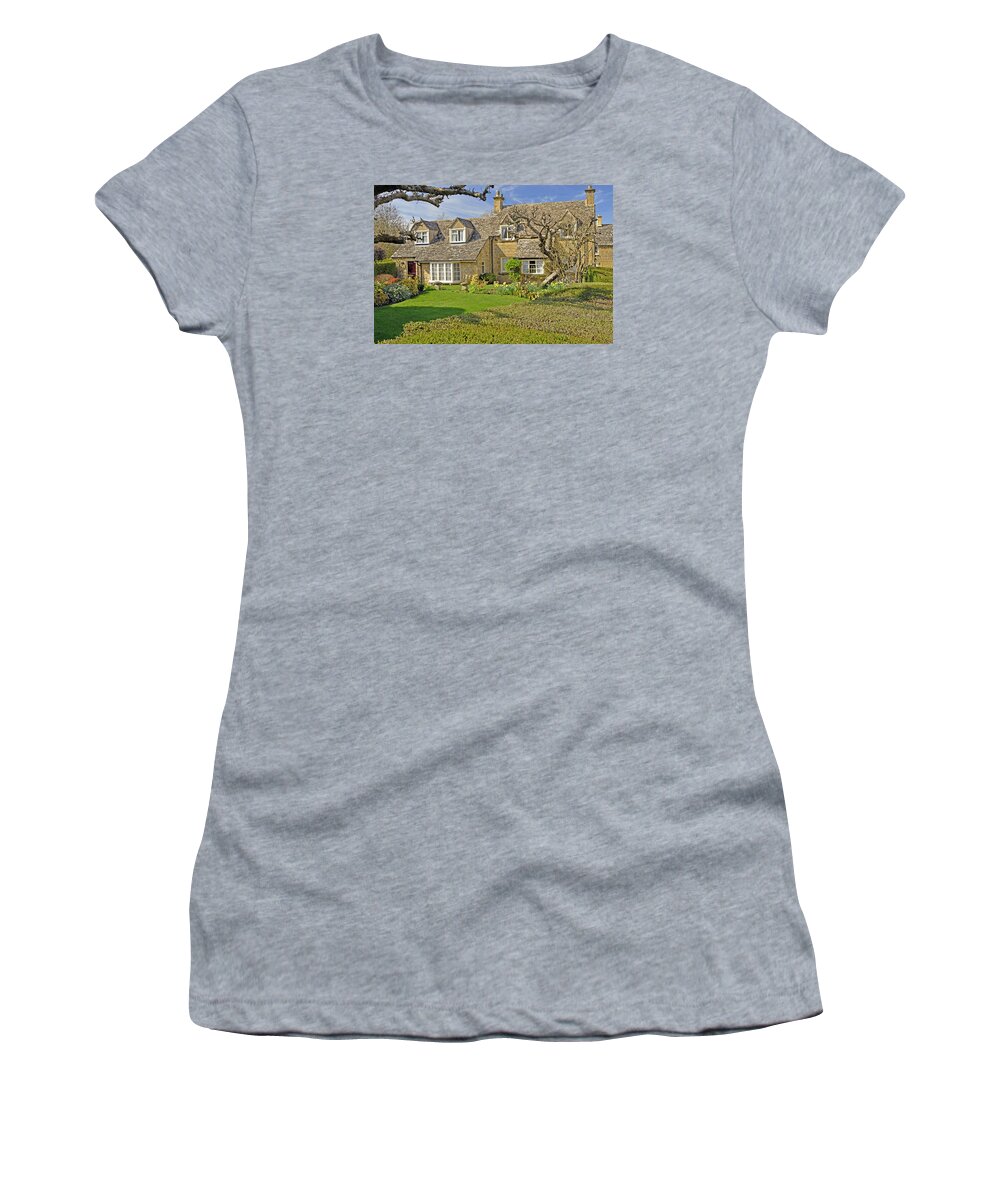 Travel Women's T-Shirt featuring the photograph English Cottage by Elvis Vaughn