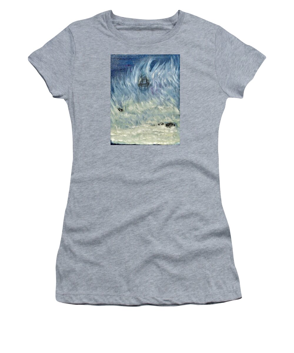 Lighthouse Women's T-Shirt featuring the painting Engulfed Light House by Suzanne Surber