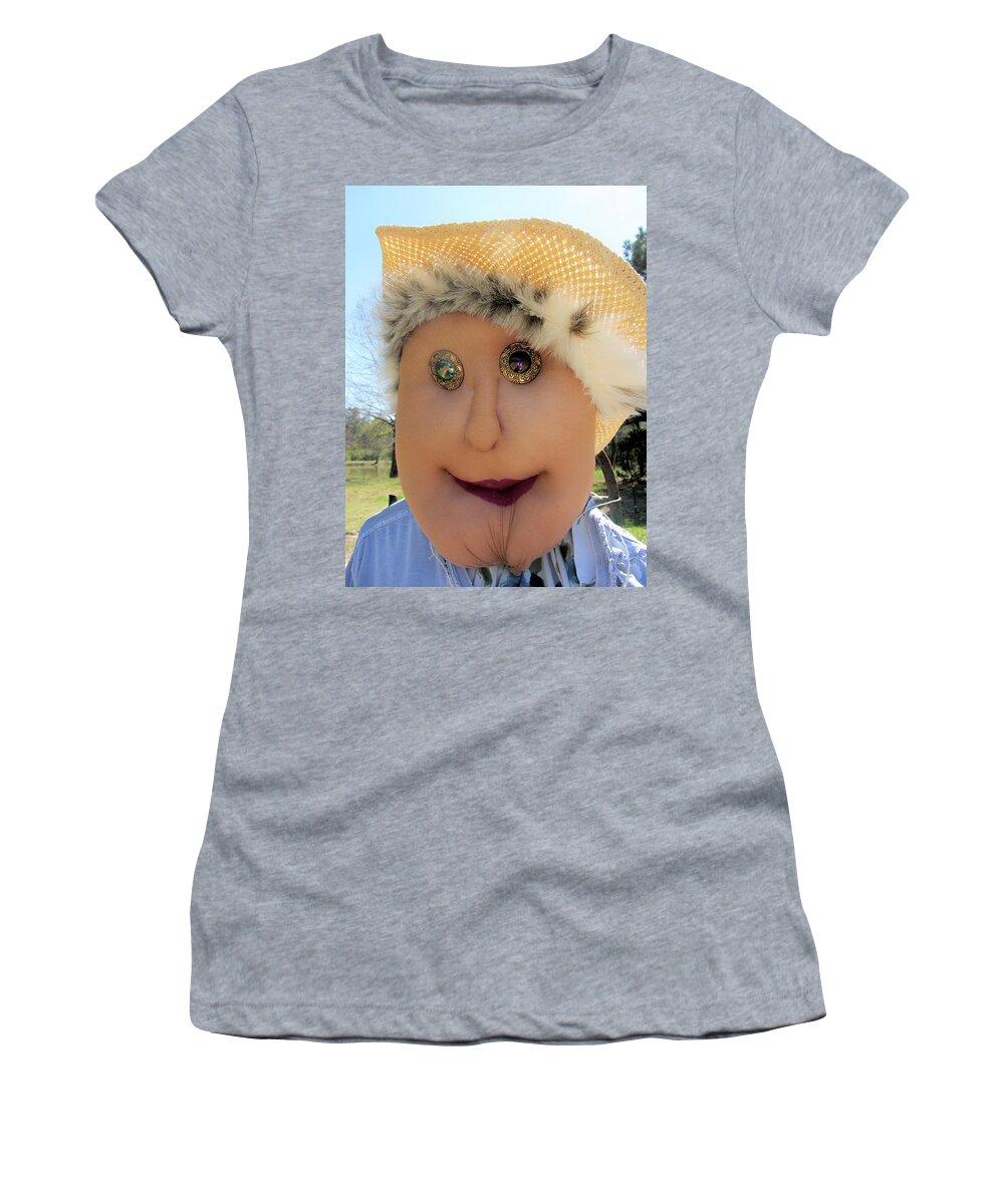 Ethel Women's T-Shirt featuring the photograph Ethel The Scarecrow by Kathy Clark