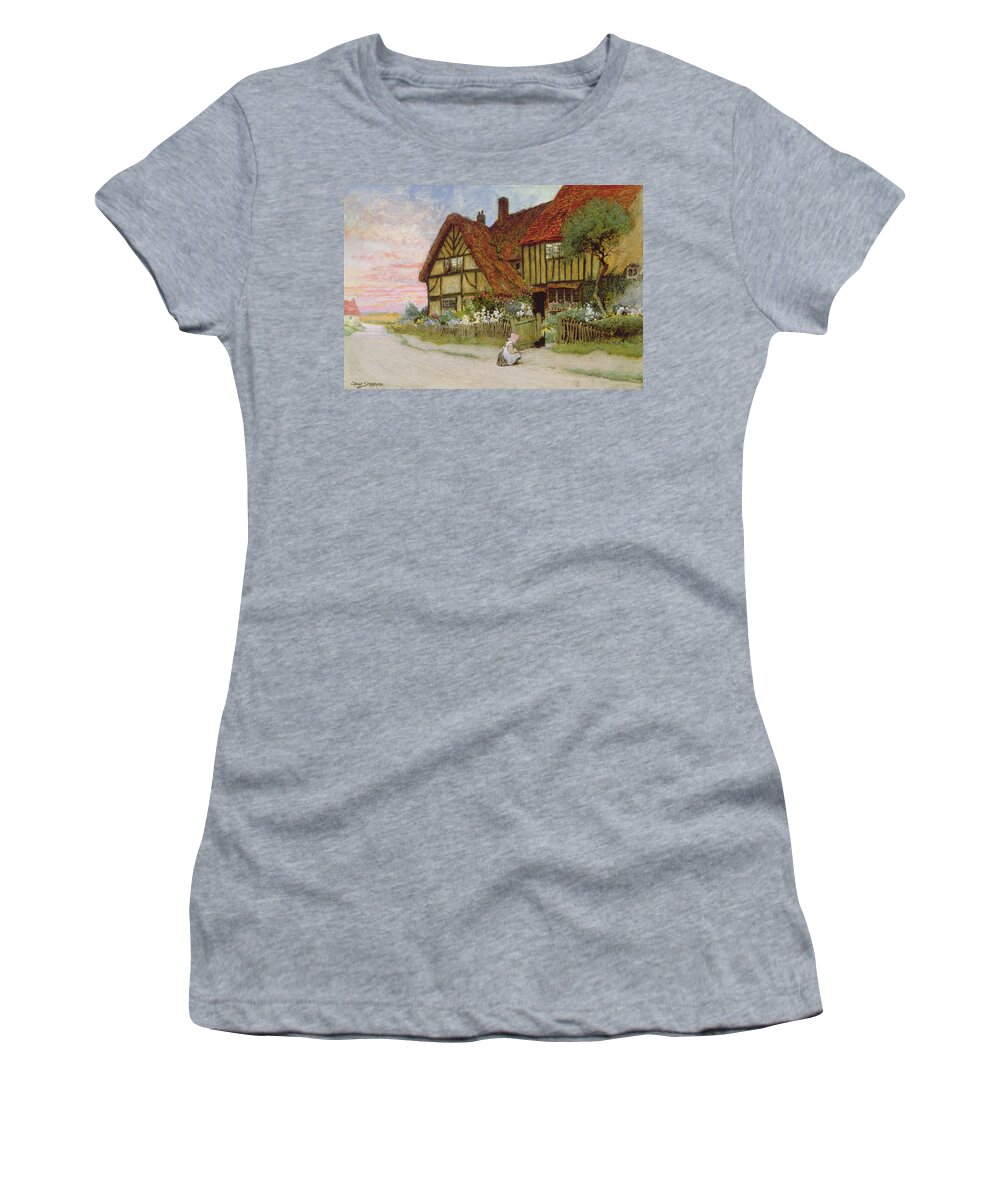 Arthur Claude Strachan Women's T-Shirt featuring the painting Evening by Arthur Claude Strachan