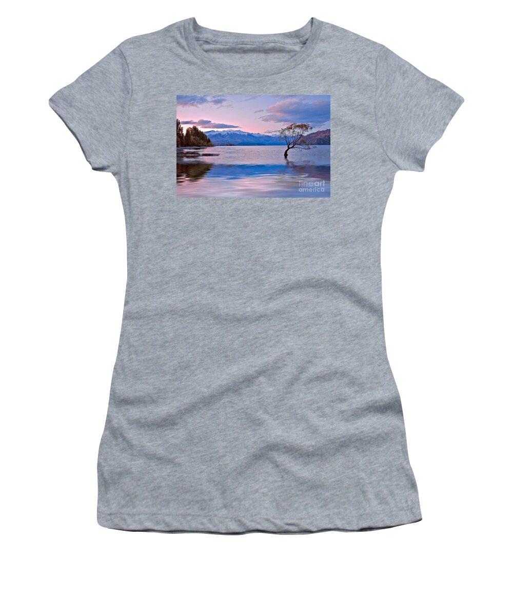 Lake Wanaka Women's T-Shirt featuring the photograph Evening at Lake Wanaka by Sheila Smart Fine Art Photography