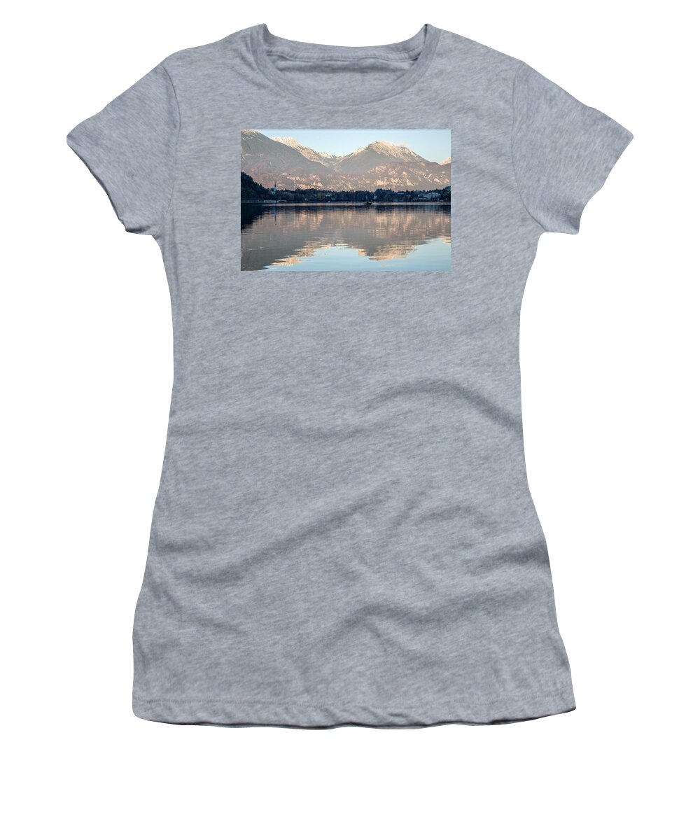 Bled Women's T-Shirt featuring the photograph Evening over Lake Bled by Ian Middleton