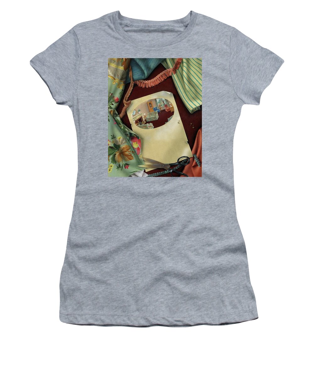 Furniture Women's T-Shirt featuring the digital art Fabrics And Trimmings by Victor Bobritsky