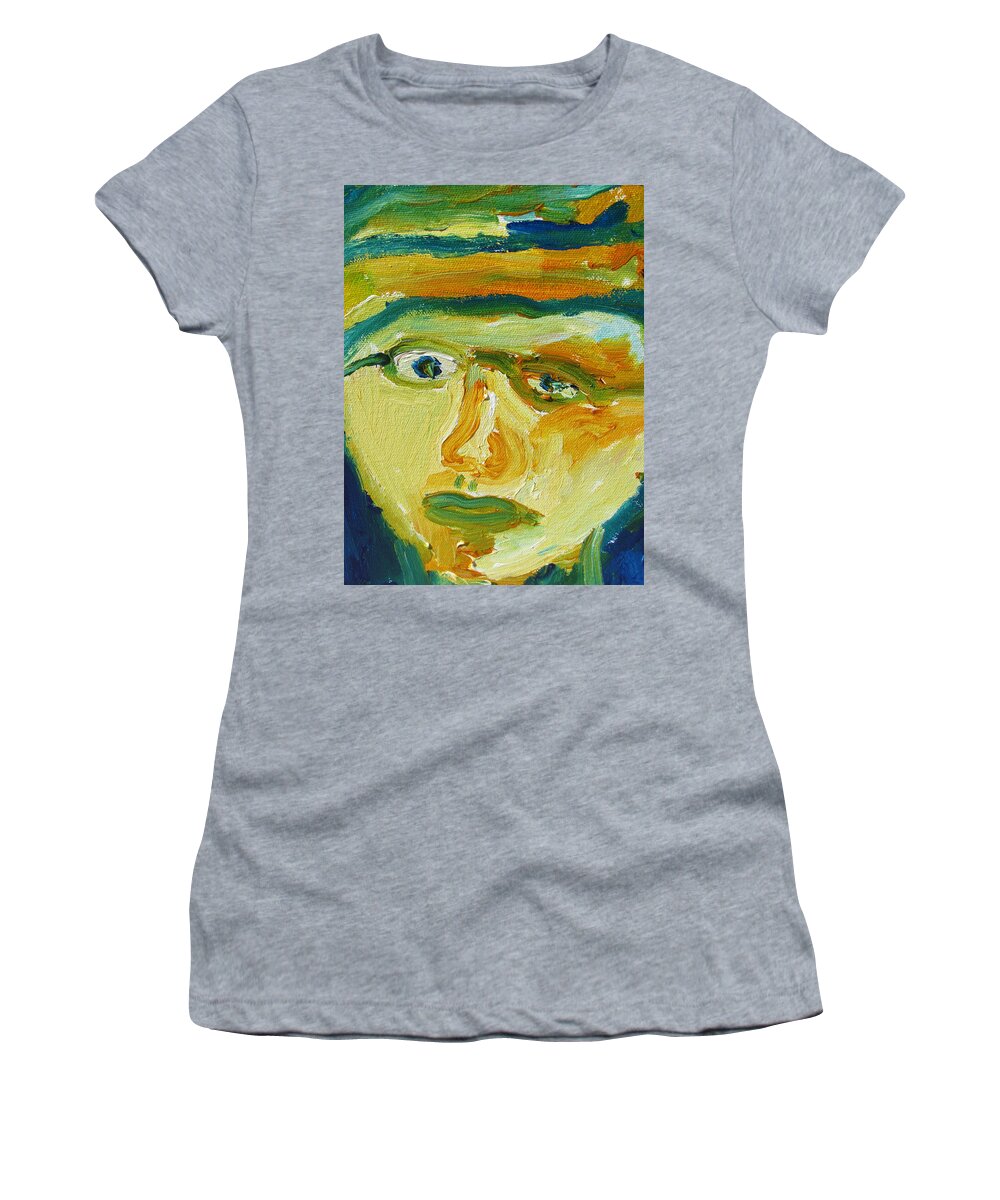 Portrait Women's T-Shirt featuring the painting Face Eight by Shea Holliman