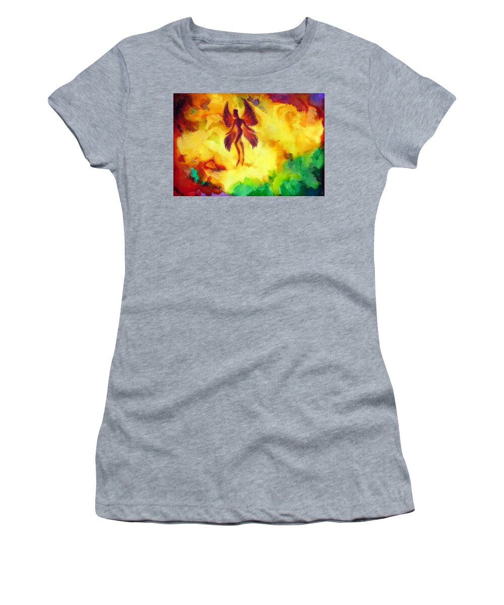 Fantasy Women's T-Shirt featuring the painting Fairy in Dreamland 8 by Lilia S