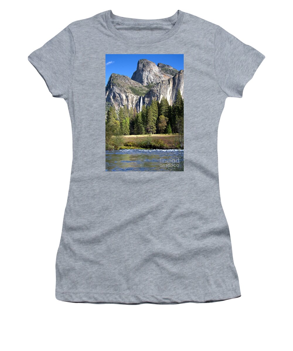 Yosemite Women's T-Shirt featuring the photograph Yosemite National Park-Sentinel Rock by David Millenheft