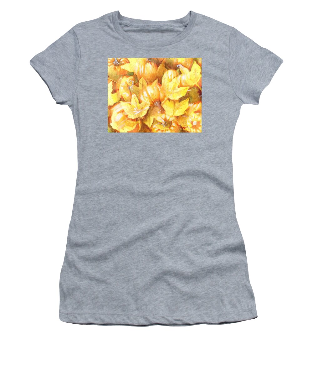 Fall Women's T-Shirt featuring the digital art Fall Frenzy by Shana Rowe Jackson