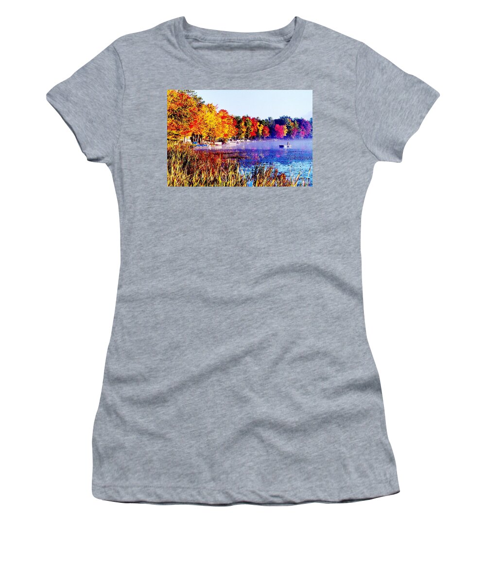 Lake Women's T-Shirt featuring the photograph Fall Splendor of Mid-Michigan by Daniel Thompson