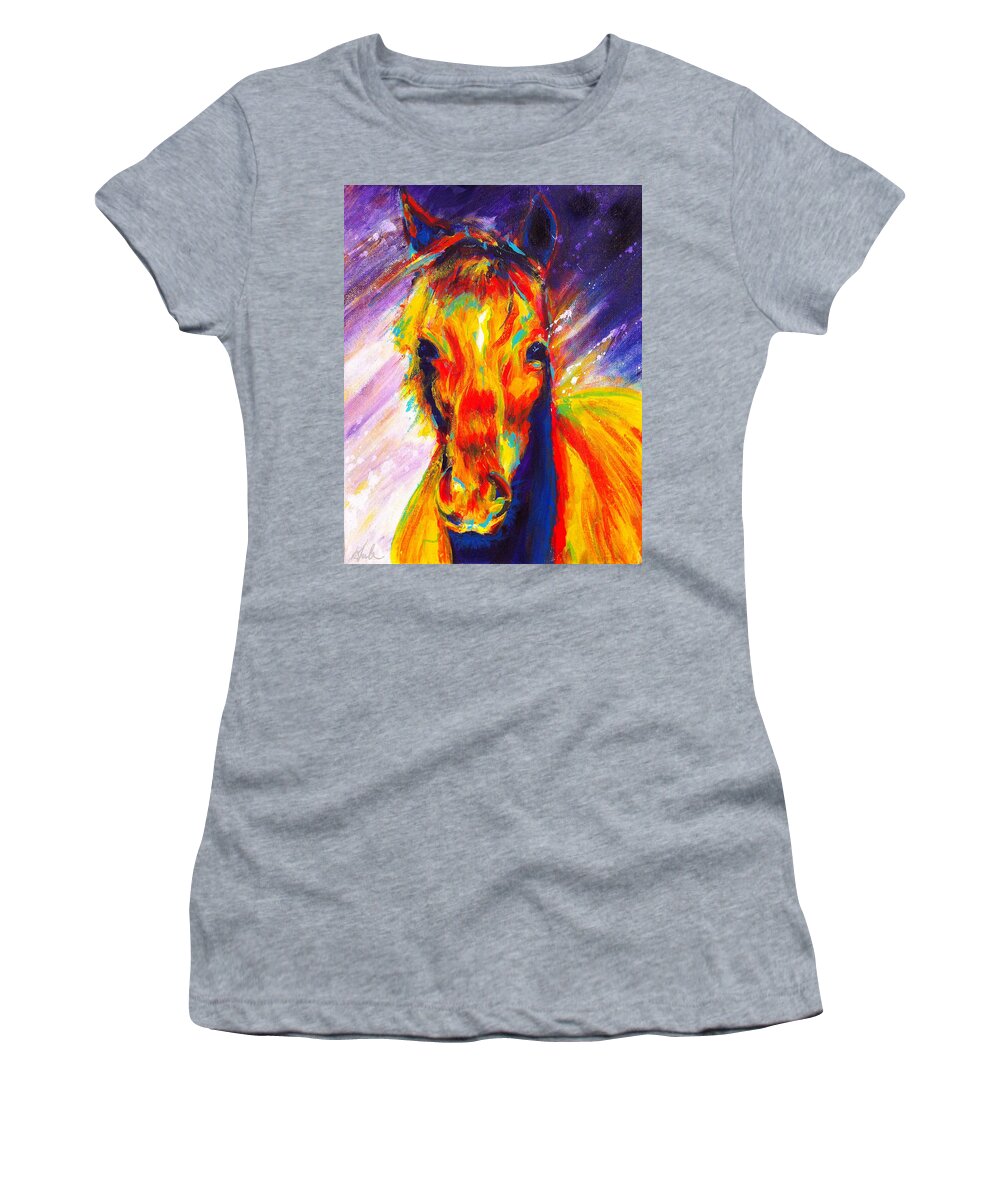 Pony Women's T-Shirt featuring the painting Fanta by Steve Gamba