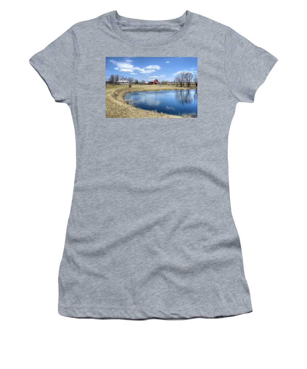 Barn Women's T-Shirt featuring the photograph Farmland Paradise by Donna Doherty