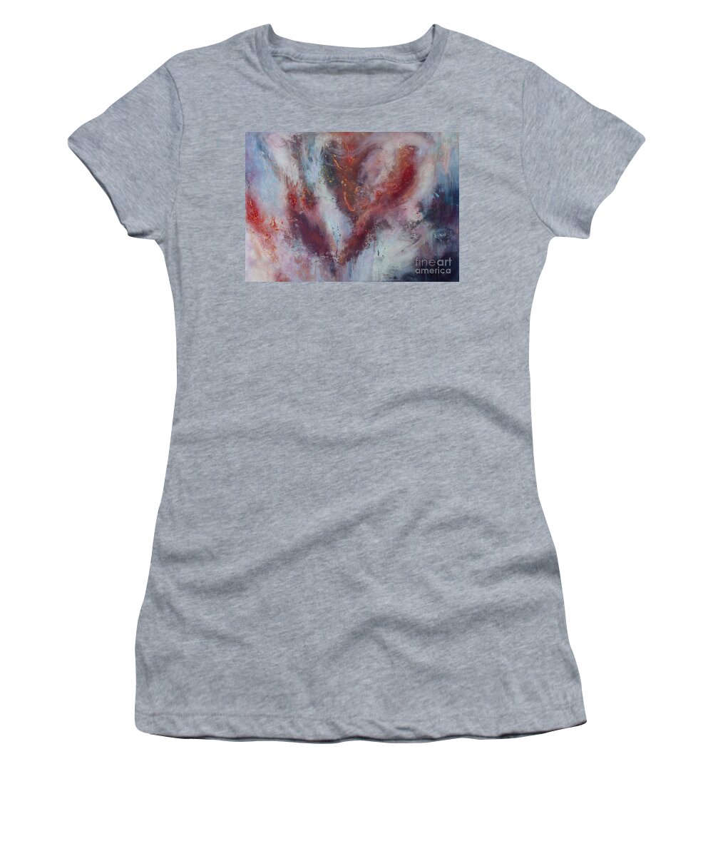 Abstract Women's T-Shirt featuring the painting Feelings of Love by Valerie Travers