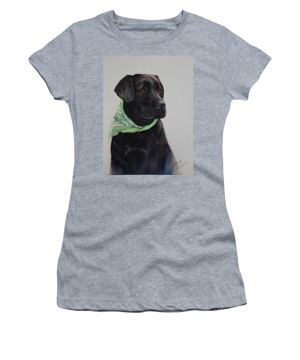 Dog Women's T-Shirt featuring the painting Finnegan by Ruth Kamenev
