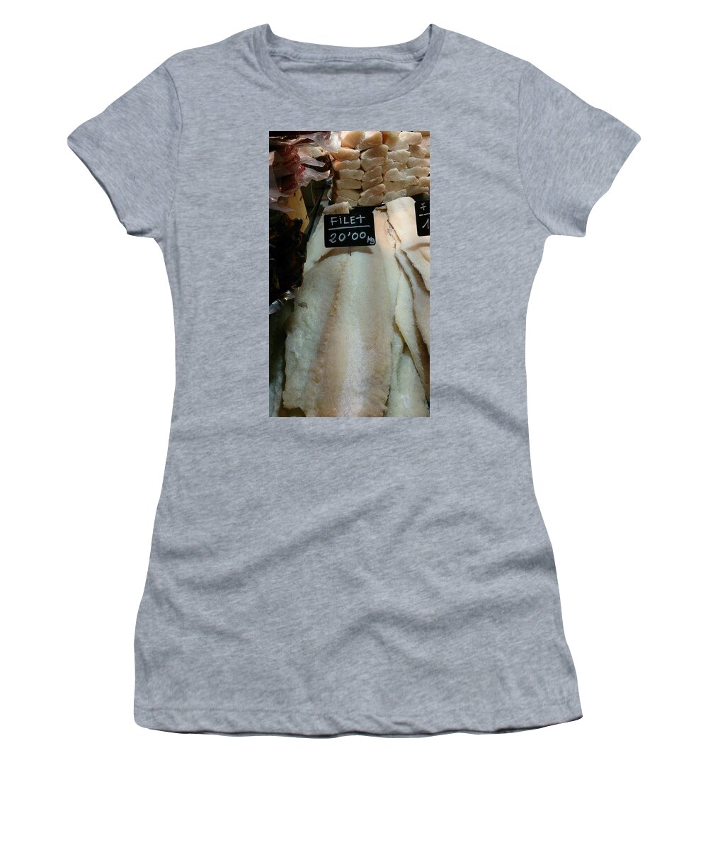 Fish Women's T-Shirt featuring the photograph Fish Filets by Moshe Harboun