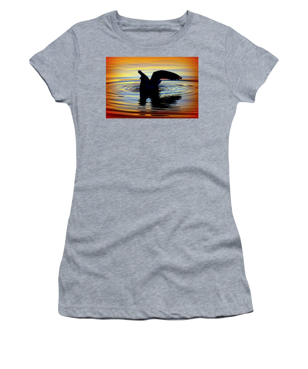 Water Reflections Women's T-Shirt featuring the photograph Floating Wings by Karen Wiles