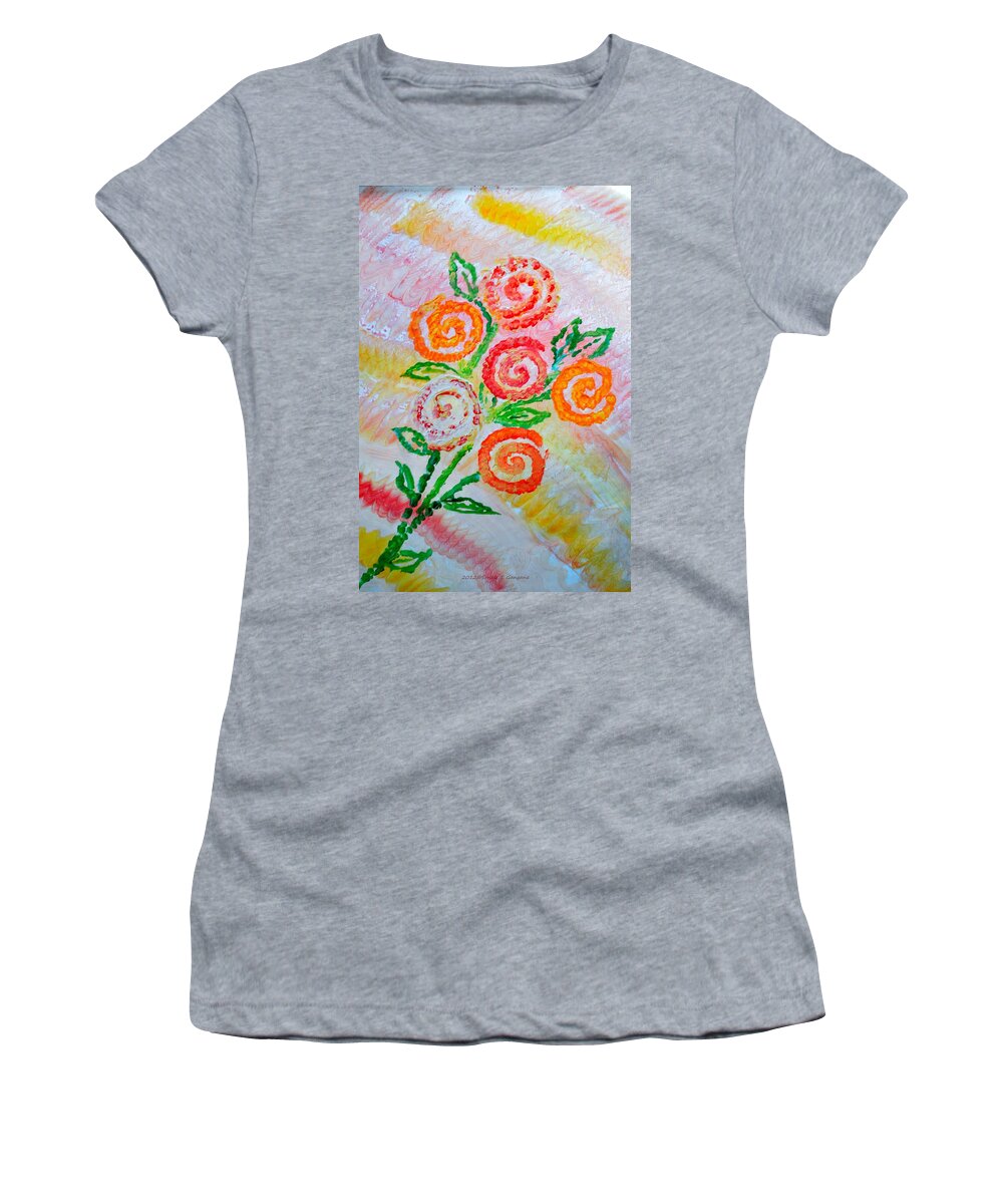 Dreams Women's T-Shirt featuring the painting Floralen Traum by Sonali Gangane